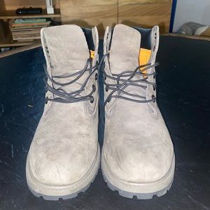 Dark gray timberland boots